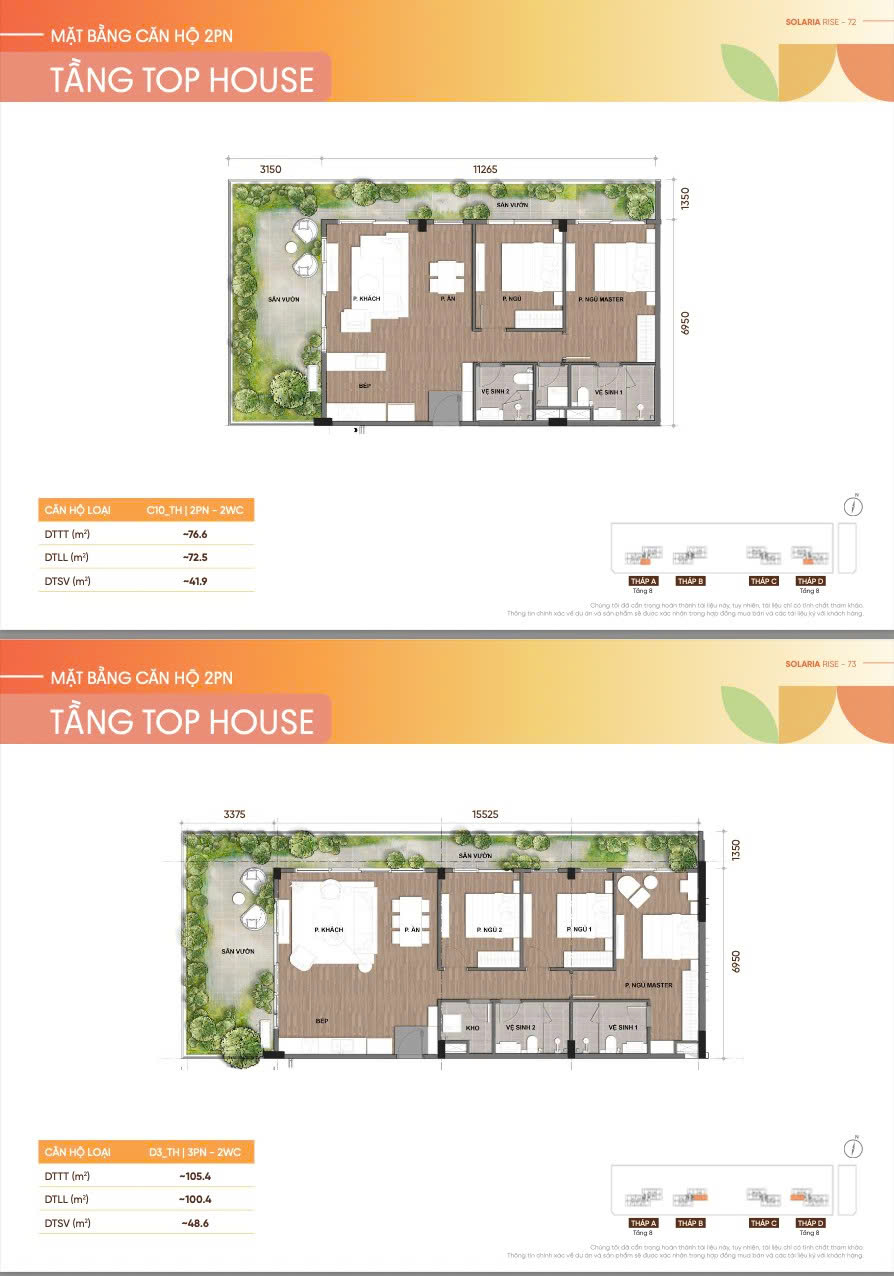 Căn hộ Top House 2PN Solaria Rise Waterpoint Bến Lức Nam Long