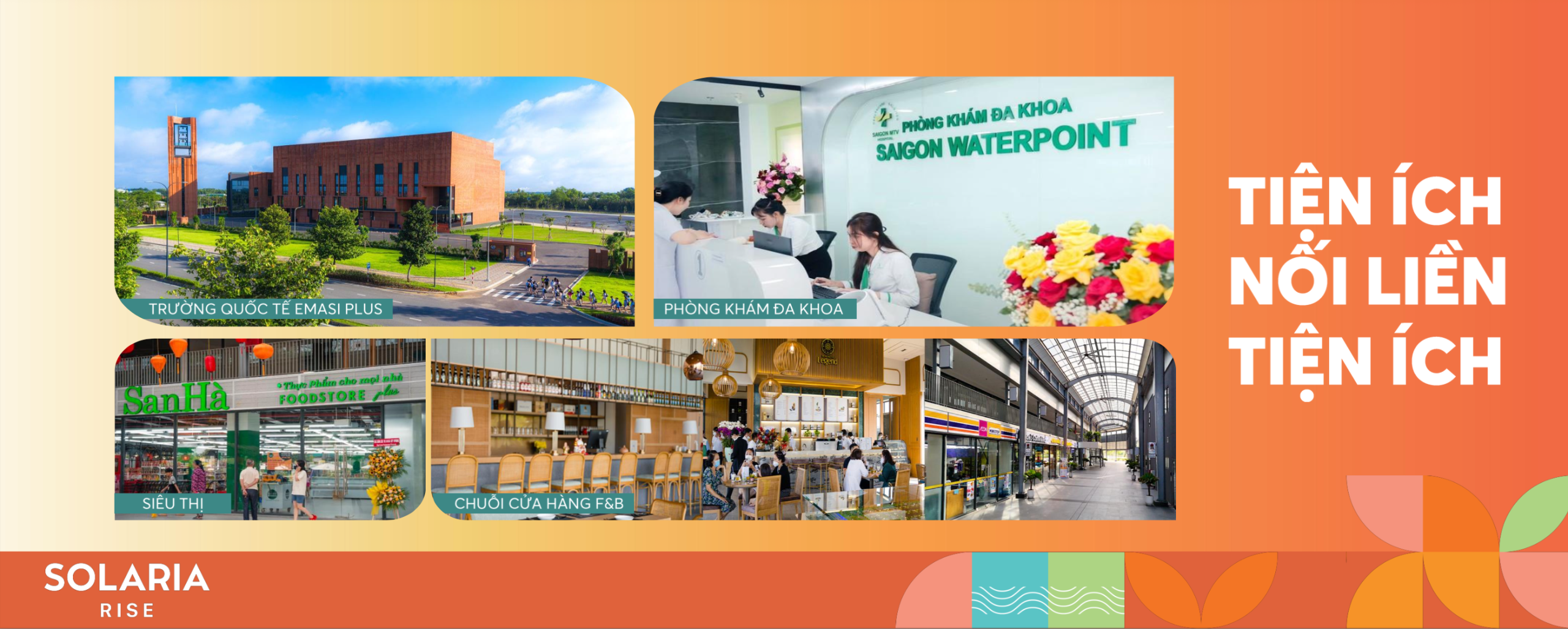 Tiện ích căn hộ Solaria Rise Waterpoint Bến Lức Nam Long